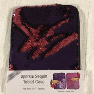 Sparkle Sequin Tablet Case.  Purple & Pink. 8x10